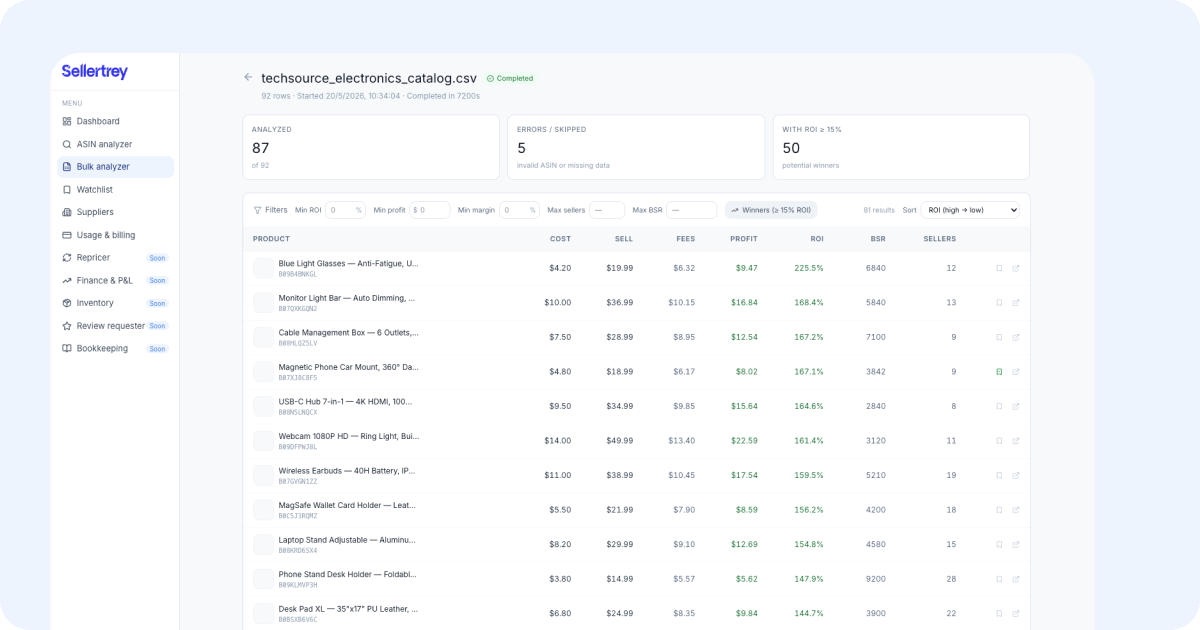 Bulk Analyzer resultados
